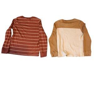 Size M (8) Cat & Jack Brown and Orange Long Sleeve Tees